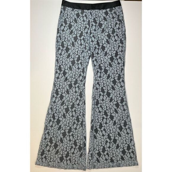 NWOT Alexis Agata Fully Lined Lace Flare Light Blue Navy Trouser Size Medium - Picture 4 of 12